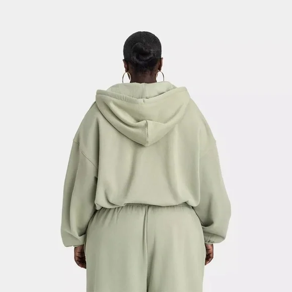 KBB by KAHLANA x Target Womens L Large The Zip-Up Hoodie Sweatshirt Olive Sweats - Picture 7 of 9